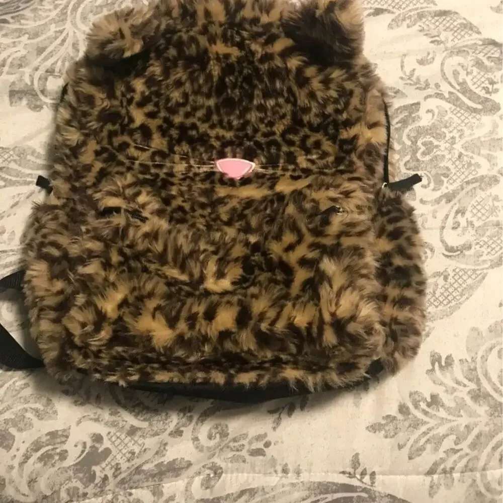 Kids furry cat backpack